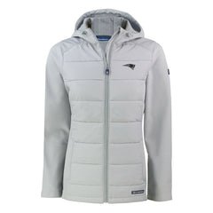 NFL New England Patriots Cutter & Buck Women's Evoke Hybrid Eco Softshell Recycled Full-Zip Hoodie Jacket