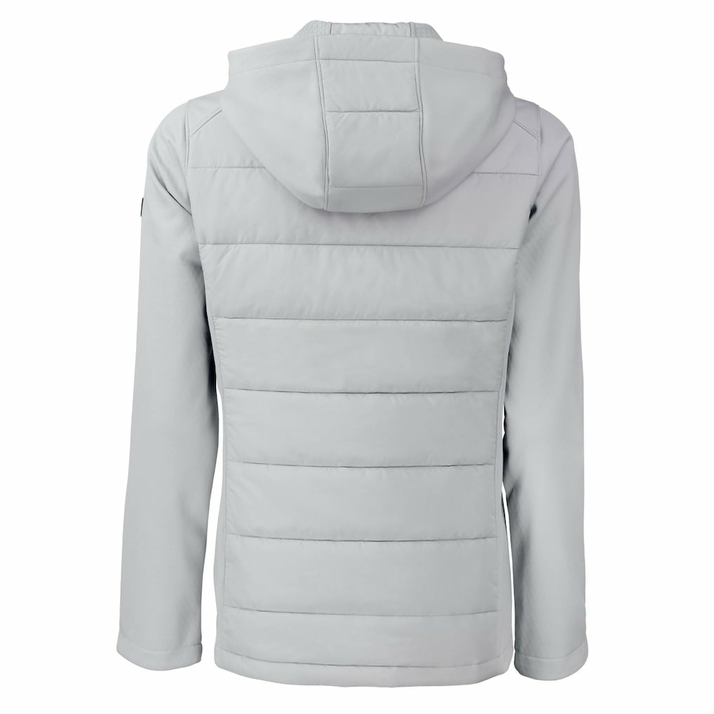 NFL New England Patriots Cutter & Buck Women's Evoke Hybrid Eco Softshell Recycled Full-Zip Hoodie Jacket