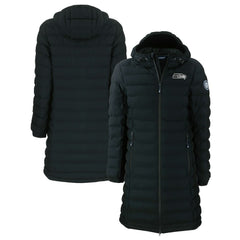 NFL Seattle Seahawks Cutter & Buck Women's Mission Ridge Repreve Eco Insulated Full-Zip Hoodie Long Puffer Jacket