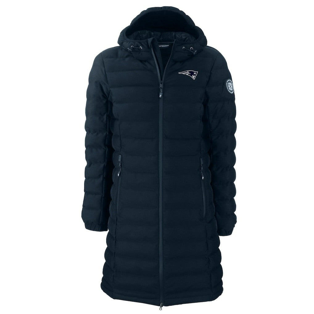 NFL New England Patriots Cutter & Buck Women's Mission Ridge Repreve Eco Insulated Full-Zip Hoodie Long Puffer Jacket