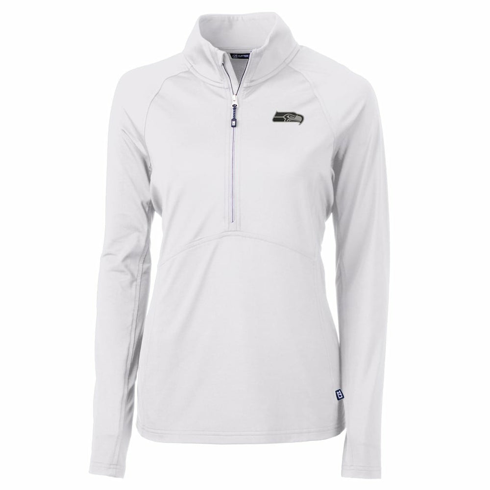 NFL Seattle Seahawks Cutter & Buck Women's Adapt Eco Knit Stretch Recycled Raglan Half-Zip Top