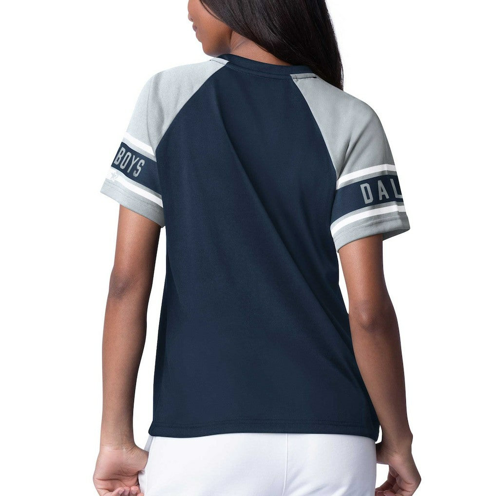 NFL Dallas Cowboys Starter Women's 1st Rounder Color Block Raglan Top