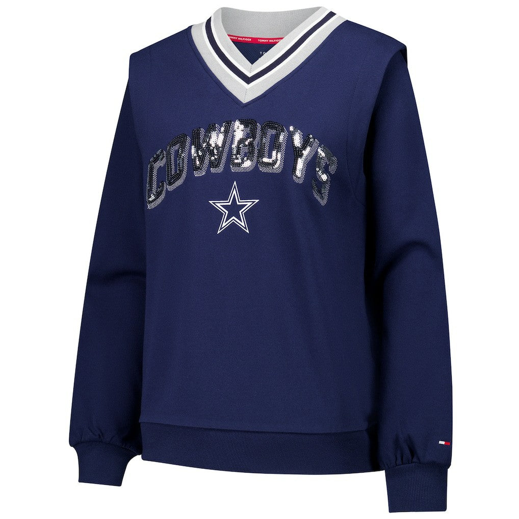 NFL Dallas Cowboys Tommy Hilfiger Women's Alice V-Neck Pullover Sweatshirt