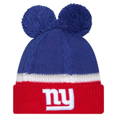 NFL New York Giants Women's Double Bubble Cuffed Knit Hat with Poms