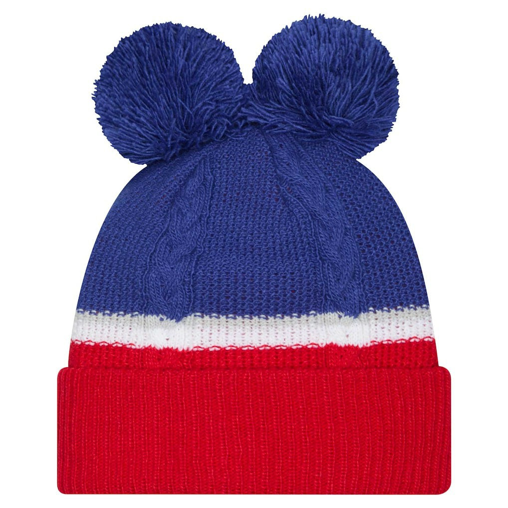 NFL New York Giants Women's Double Bubble Cuffed Knit Hat with Poms