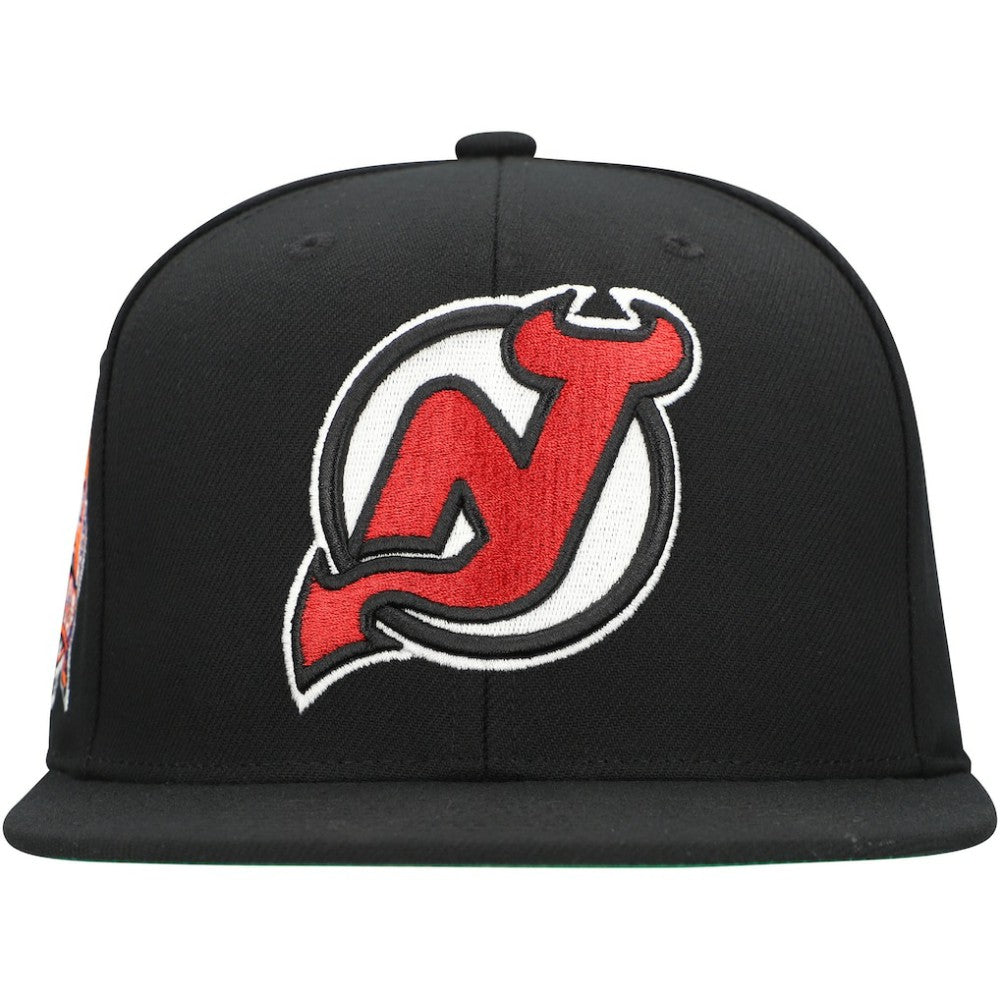 New Jersey Devils Mitchell & Ness Core Top Spot Snapback Hat