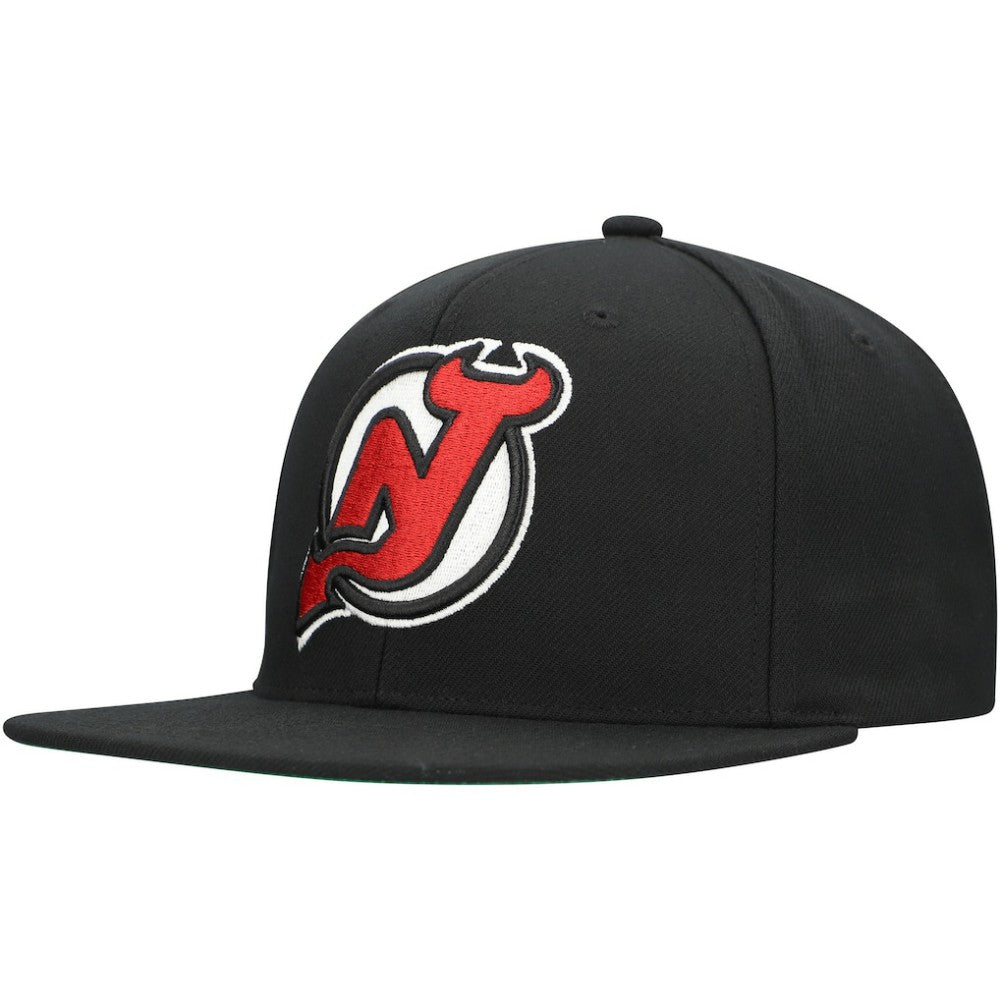 New Jersey Devils Mitchell & Ness Core Top Spot Snapback Hat