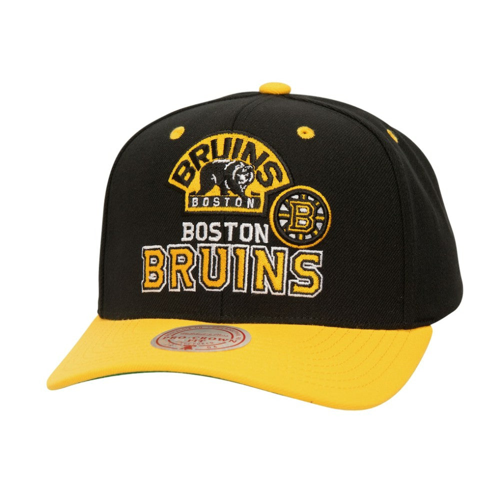 Boston Bruins Mitchell & Ness All In 2.0 Pro Crown Adjustable Hat