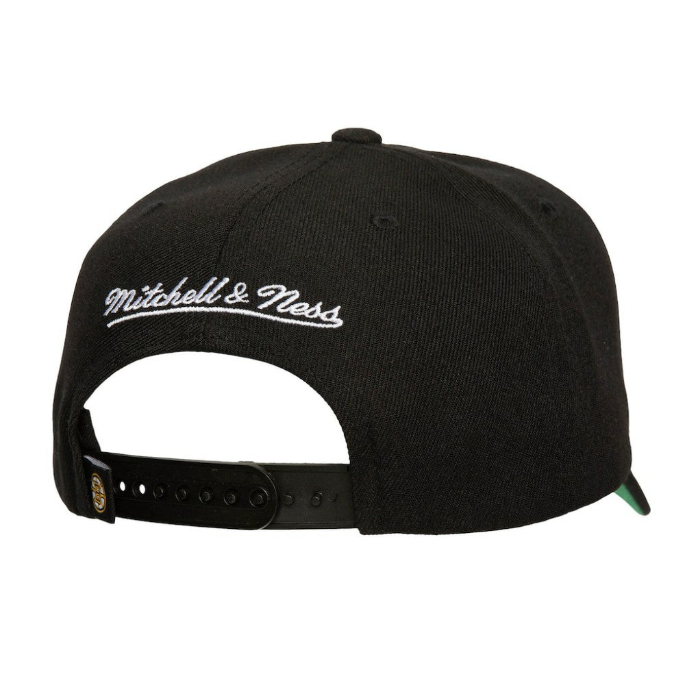 Boston Bruins Mitchell & Ness Soul Strike Neon Logo Pro Crown Adjustable Hat