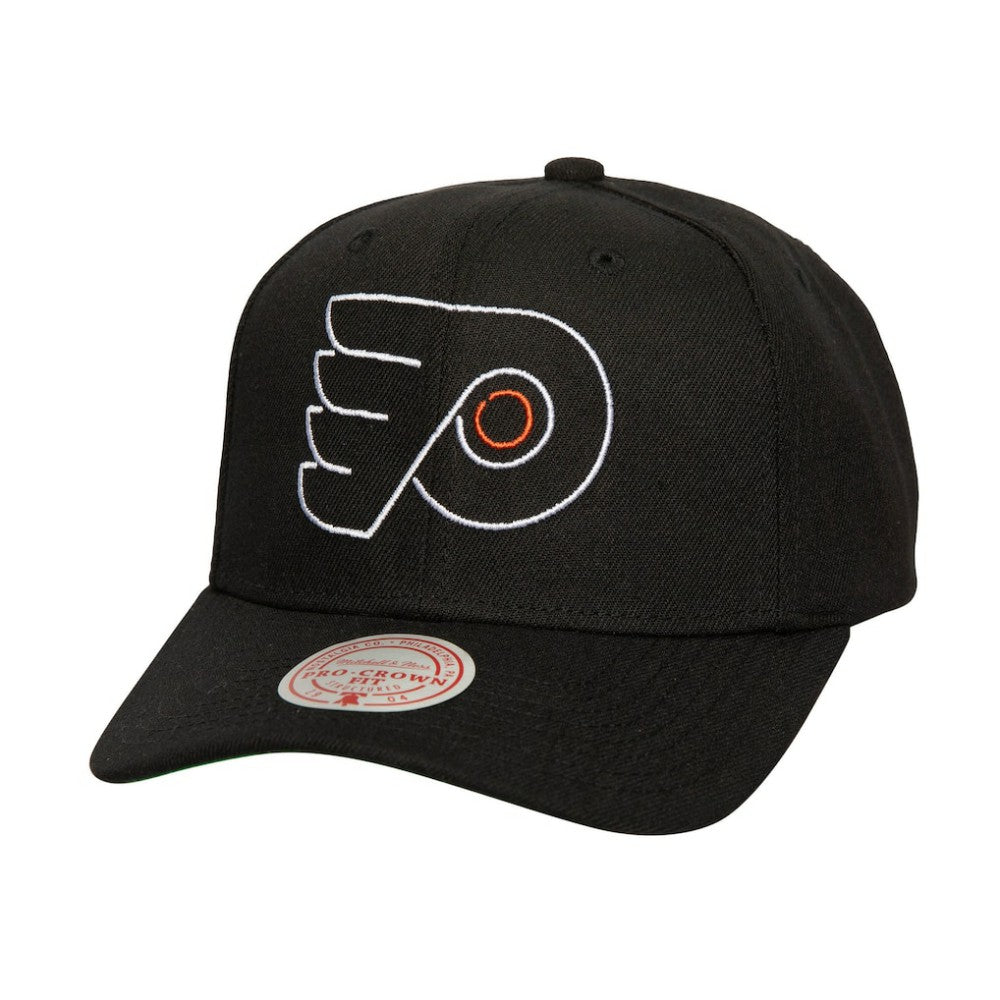 Philadelphia Flyers Mitchell & Ness Soul Strike Neon Logo Pro Crown Adjustable Hat