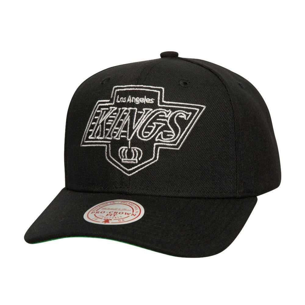 Los Angeles Kings Mitchell & Ness Soul Strike Neon Logo Pro Crown Adjustable Hat