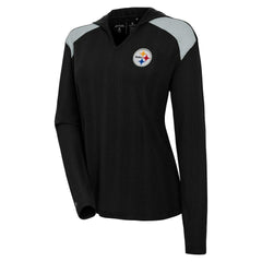 NFL Pittsburgh Steelers Antigua Women's Opulent Long Sleeve Hoodie T-Shirt