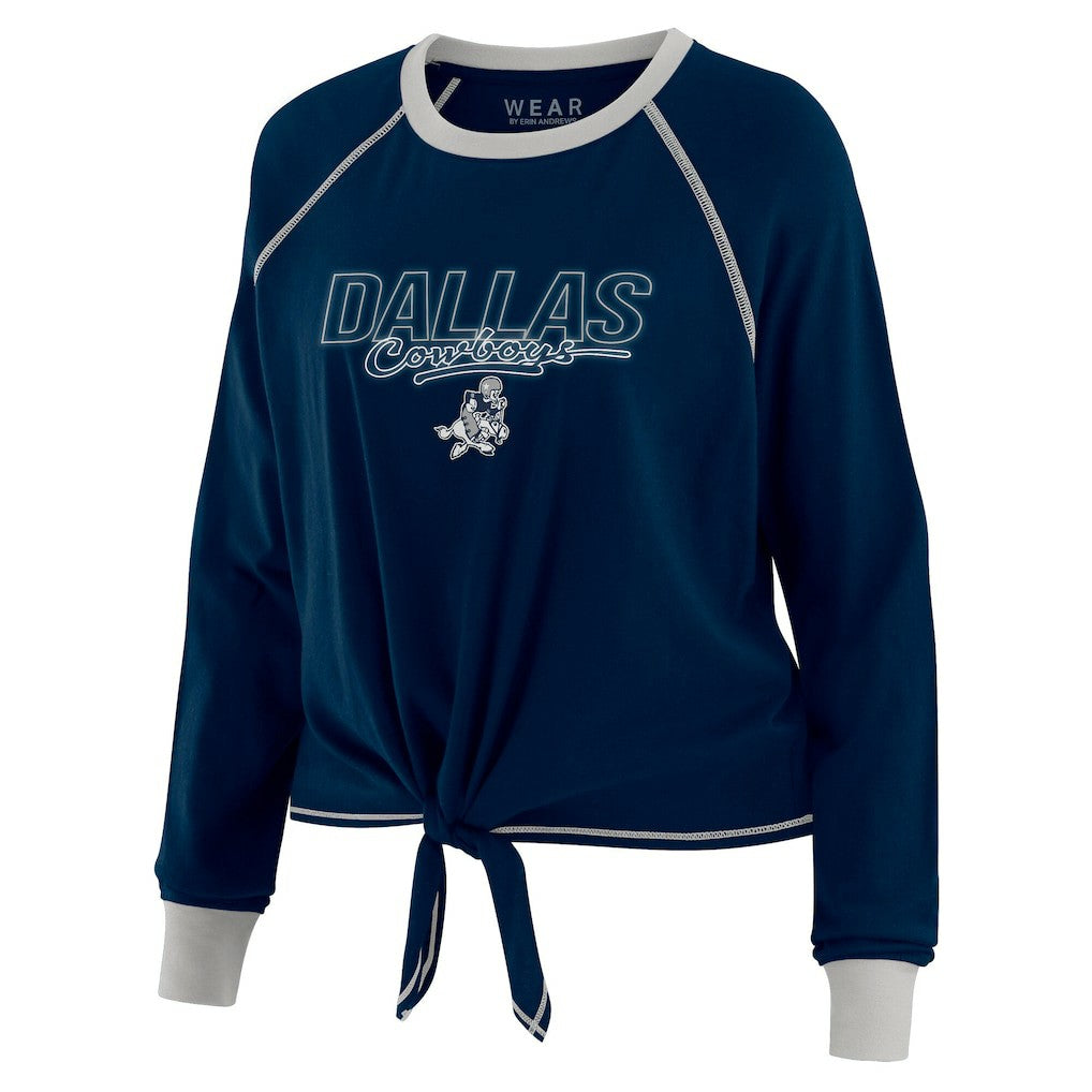 NFL Dallas Cowboys WEAR by Erin Andrews Women's Tie-Front Long Sleeve T-Shirt