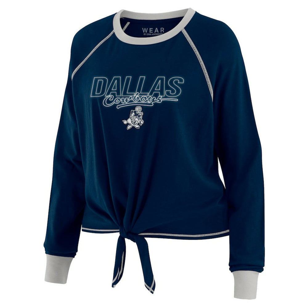 NFL Dallas Cowboys WEAR by Erin Andrews Women's Tie-Front Long Sleeve T-Shirt