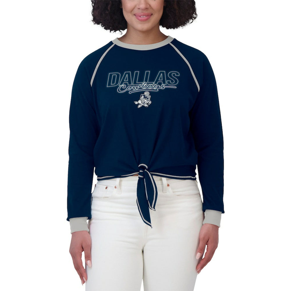 NFL Dallas Cowboys WEAR by Erin Andrews Women's Tie-Front Long Sleeve T-Shirt