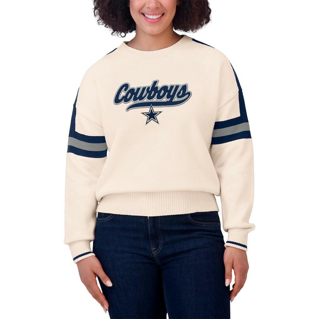 NFL Dallas Cowboys WEAR by Erin Andrews Women's Stripe Pullover Sweater
