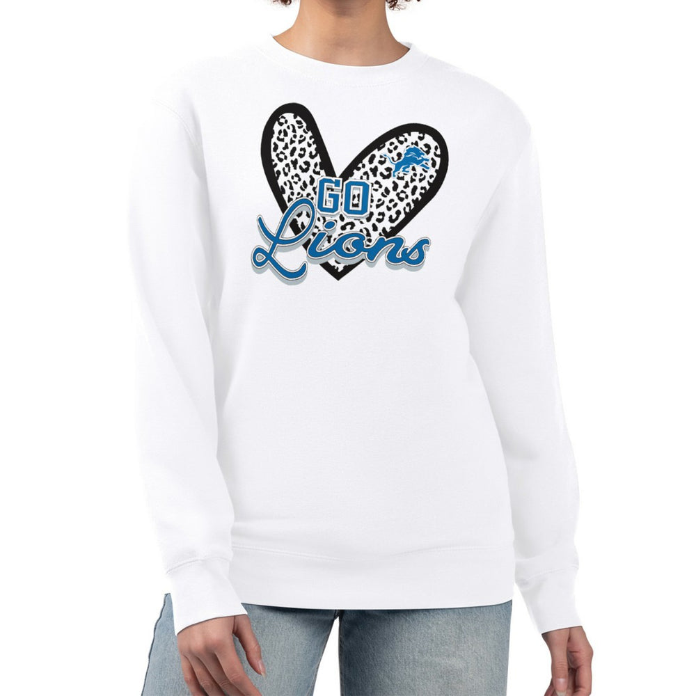 NFL Detroit Lions G-III 4Her by Carl Banks Women's Leopard Heart Pullover Sweatshirt