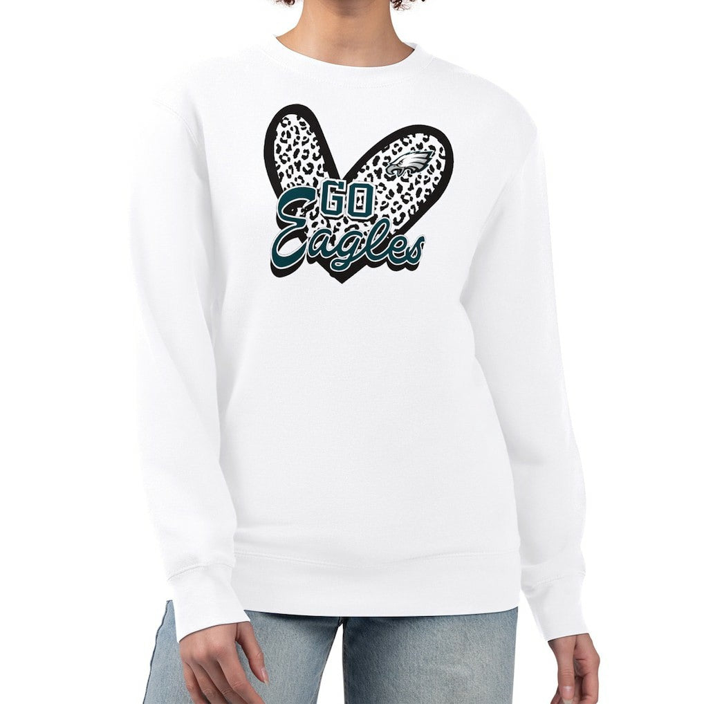 NFL Philadelphia Eagles G-III 4Her by Carl Banks Women's Leopard Heart Pullover Sweatshirt