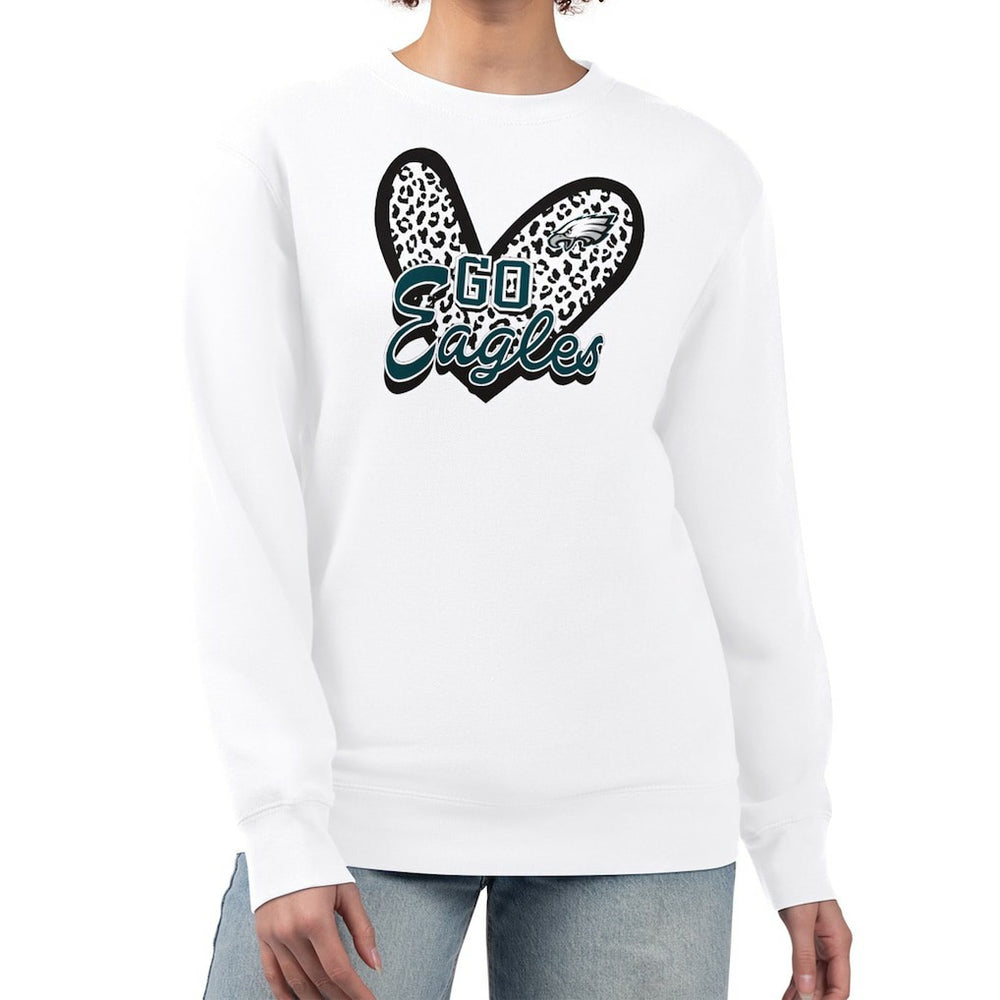NFL Philadelphia Eagles G-III 4Her by Carl Banks Women's Leopard Heart Pullover Sweatshirt