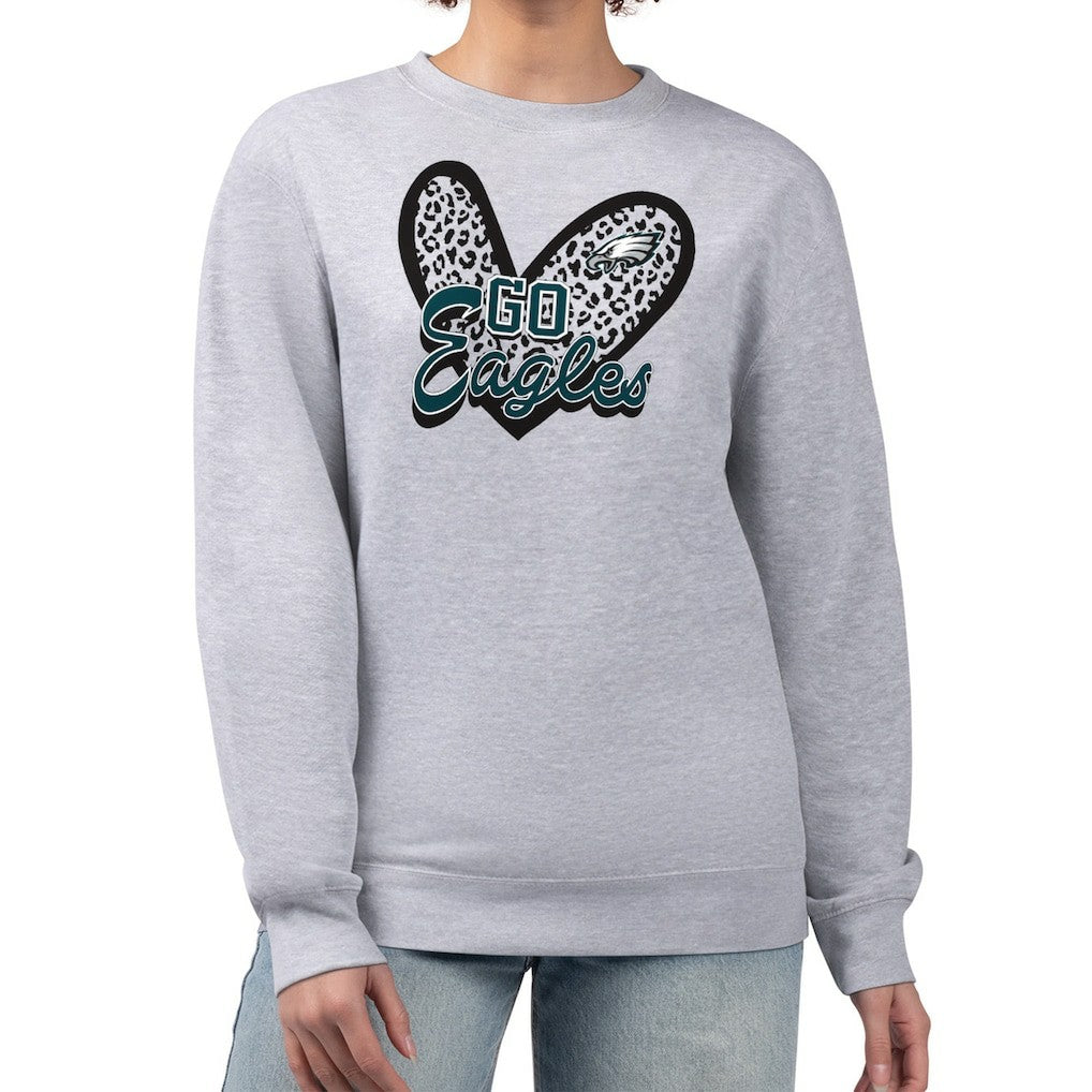 NFL Philadelphia Eagles G-III 4Her by Carl Banks Women's Leopard Heart Pullover Sweatshirt
