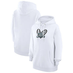 NFL Philadelphia Eagles G-III 4Her by Carl Banks Women's Animal Print Heart Team Graphic Fleece Tri-Blend Pullover Hoodie