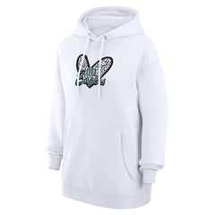 NFL Philadelphia Eagles G-III 4Her by Carl Banks Women's Animal Print Heart Team Graphic Fleece Tri-Blend Pullover Hoodie