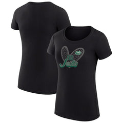 NFL New York Jets G-III 4Her by Carl Banks Women's Super-Slim Fit Lightweight Animal Print Heart T-Shirt