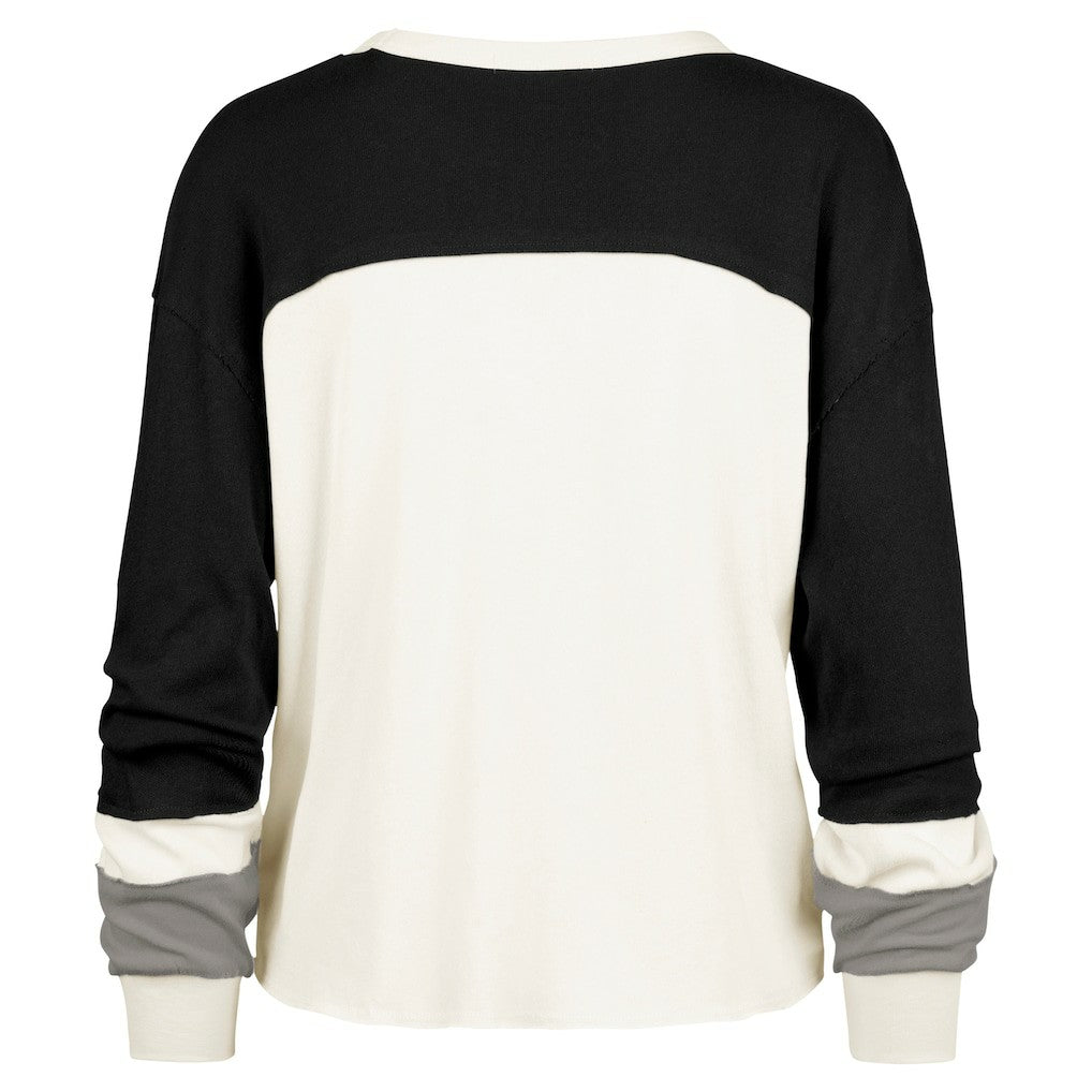NFL Carolina Panthers '47 Women's Double Header Curve Raglan Long Sleeve Crop Top