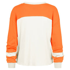 NFL Miami Dolphins '47 Women's Double Header Curve Raglan Long Sleeve Crop Top