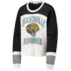 NFL Jacksonville Jaguars '47 Women's Double Header Curve Raglan Long Sleeve Crop Top