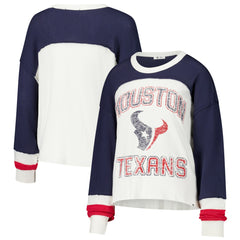 NFL Houston Texans '47 Women's Double Header Curve Raglan Long Sleeve Crop Top