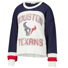 NFL Houston Texans '47 Women's Double Header Curve Raglan Long Sleeve Crop Top