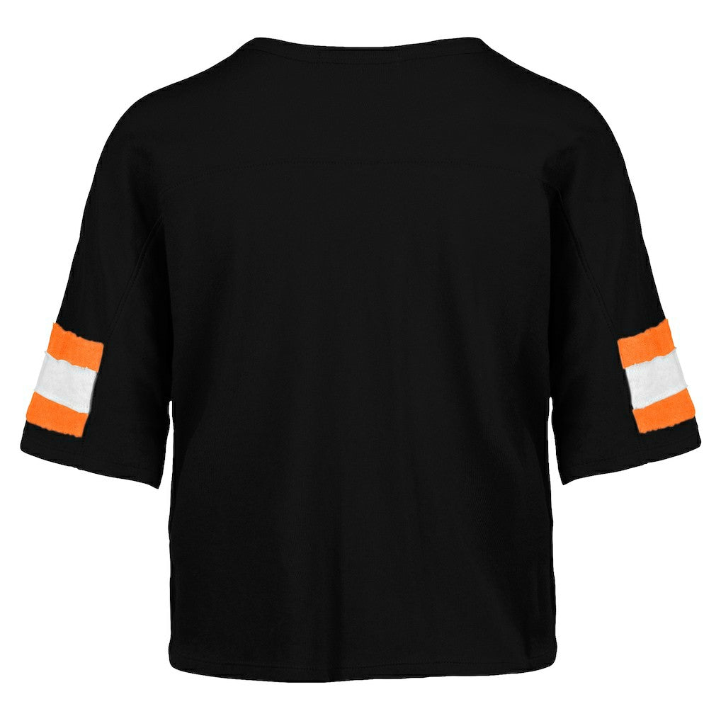NFL Cincinnati Bengals '47 Women's Double Header Scout Cropped V-Neck T-Shirt