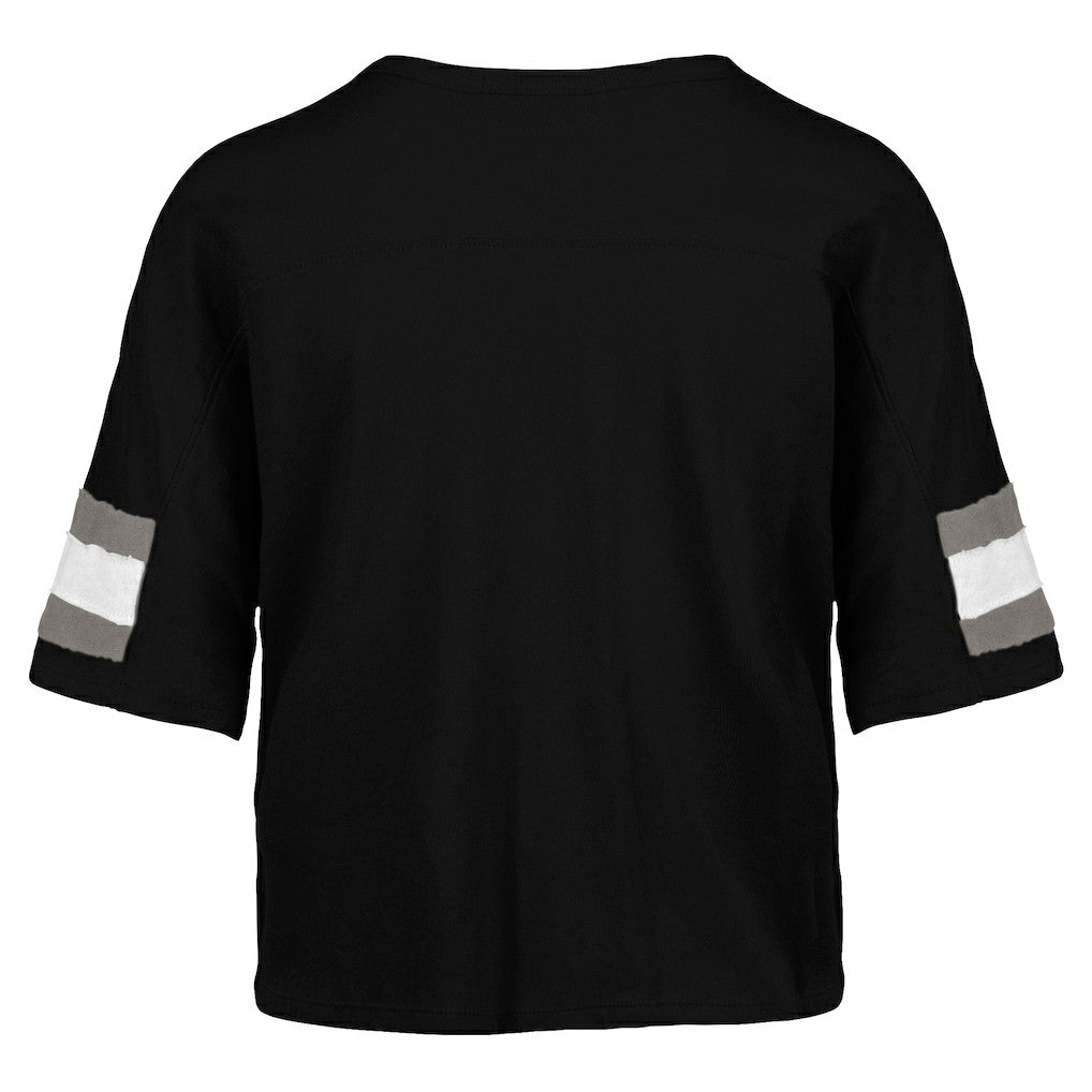NFL Las Vegas Raiders '47 Women's Double Header Scout Cropped V-Neck T-Shirt
