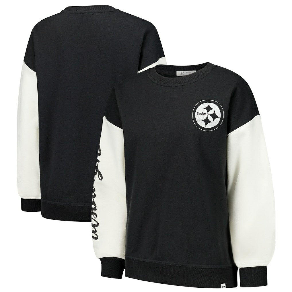 NFL Pittsburgh Steelers '47 Women's Double Header Rise Andie Pullover Sweatshirt
