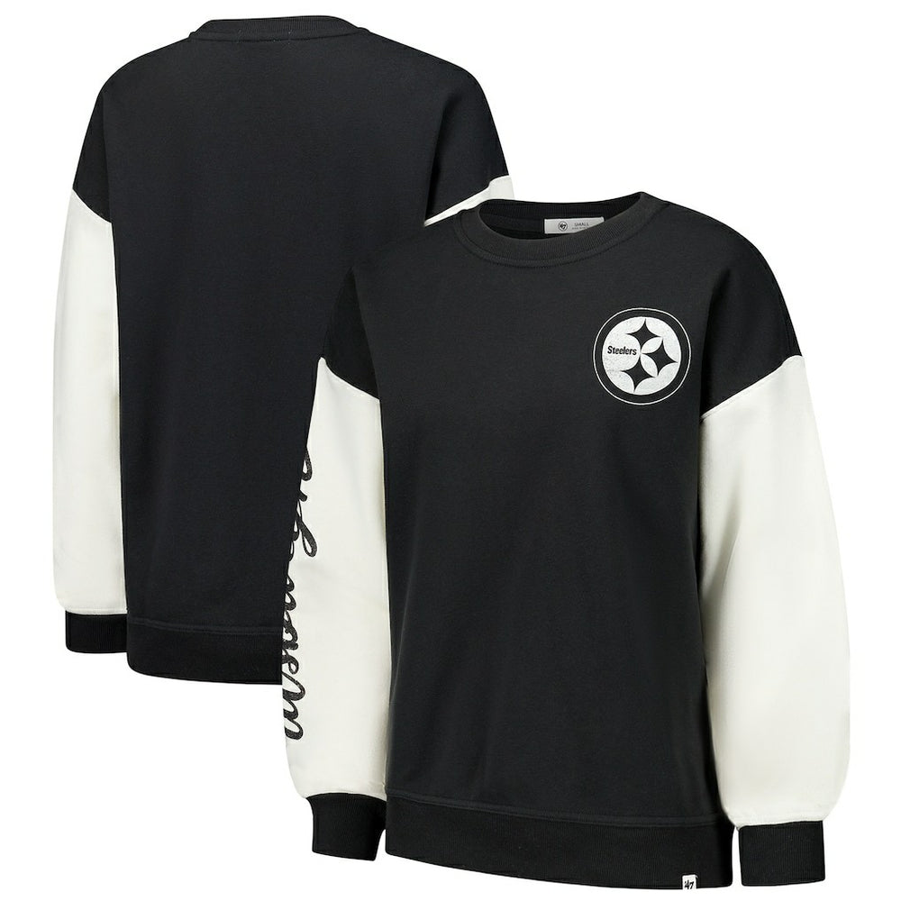 NFL Pittsburgh Steelers '47 Women's Double Header Rise Andie Pullover Sweatshirt