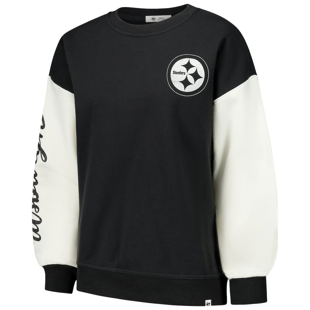NFL Pittsburgh Steelers '47 Women's Double Header Rise Andie Pullover Sweatshirt