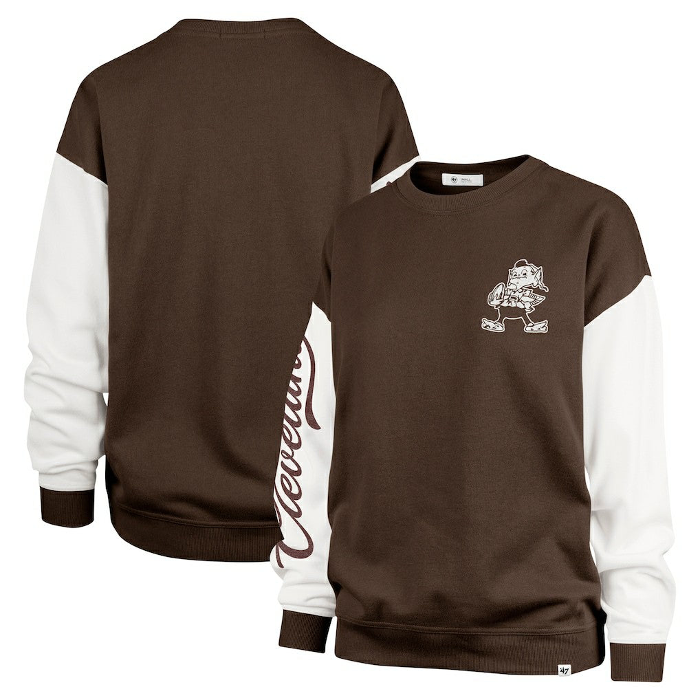 NFL Cleveland Browns '47 Women's Double Header Rise Andie Pullover Sweatshirt