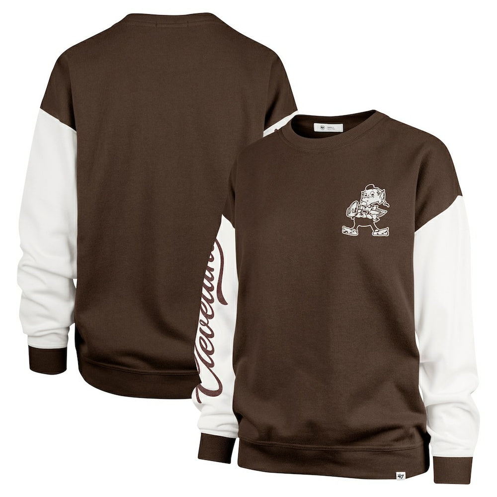 NFL Cleveland Browns '47 Women's Double Header Rise Andie Pullover Sweatshirt