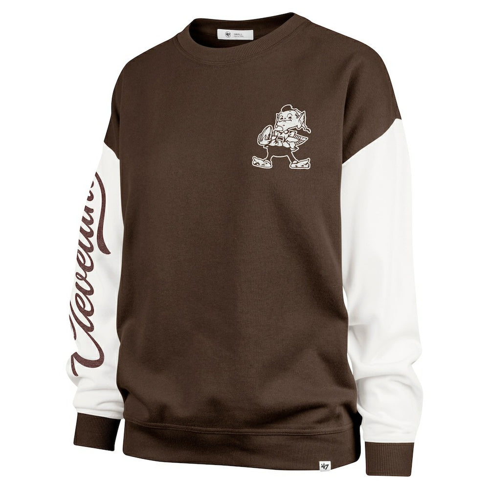 NFL Cleveland Browns '47 Women's Double Header Rise Andie Pullover Sweatshirt