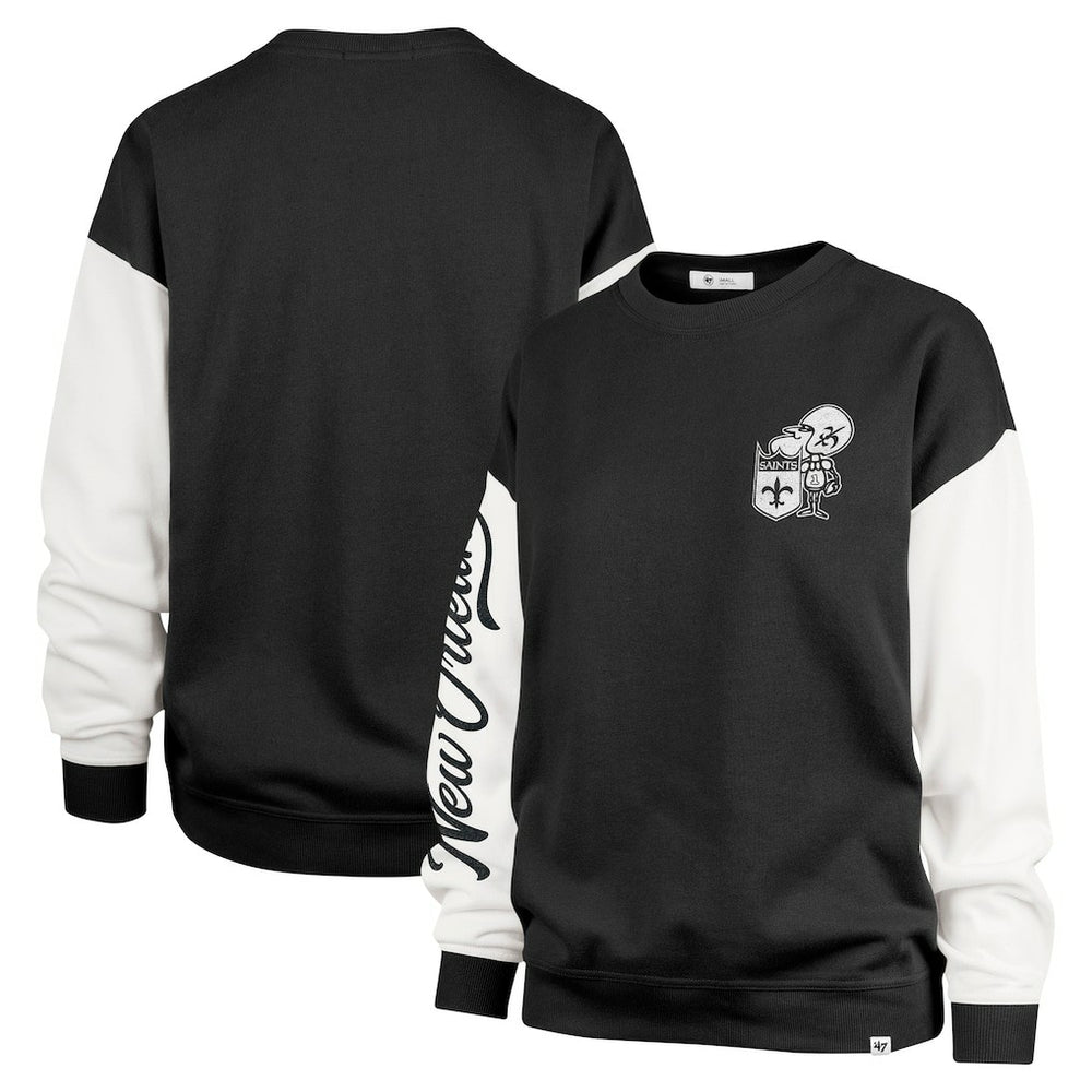 NFL New Orleans Saints '47 Women's Double Header Rise Andie Pullover Sweatshirt