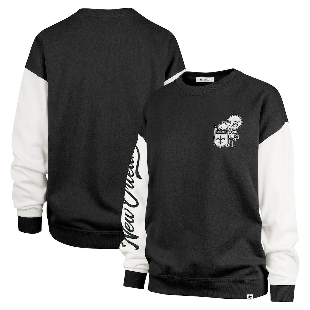 NFL New Orleans Saints '47 Women's Double Header Rise Andie Pullover Sweatshirt