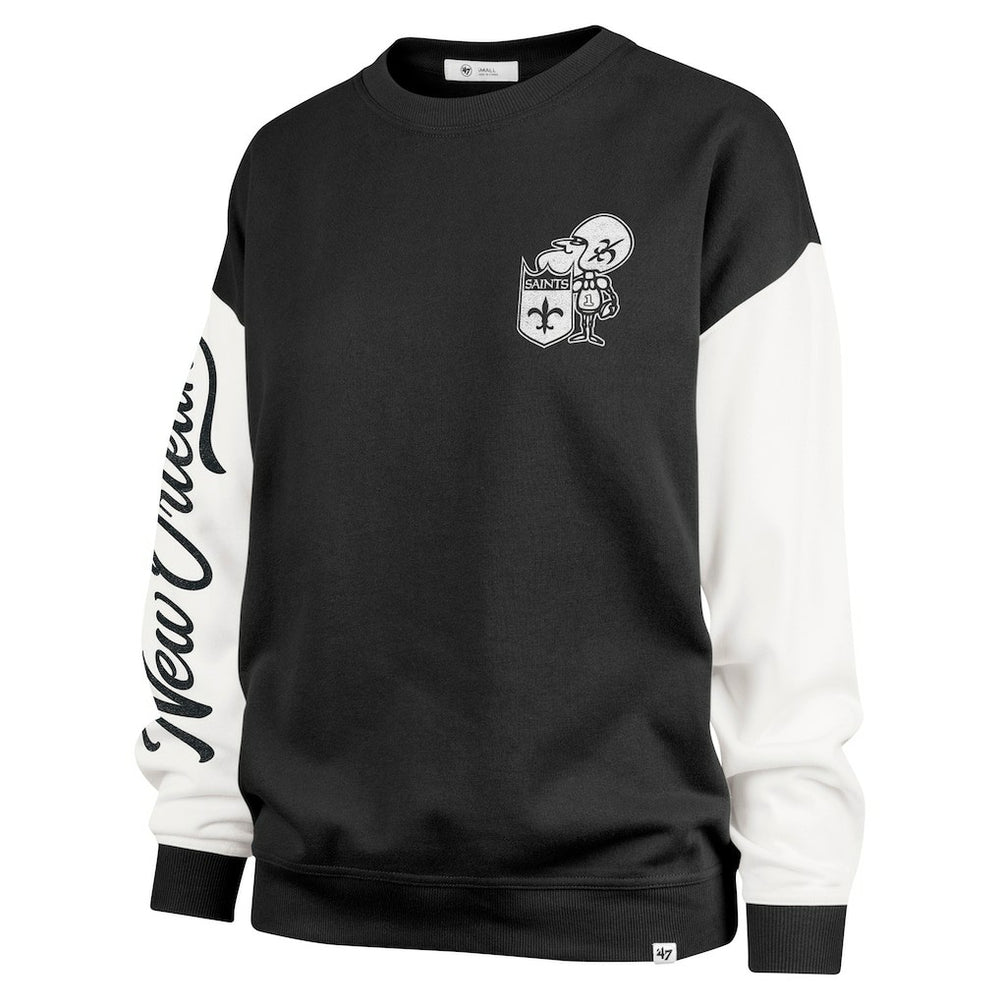 NFL New Orleans Saints '47 Women's Double Header Rise Andie Pullover Sweatshirt