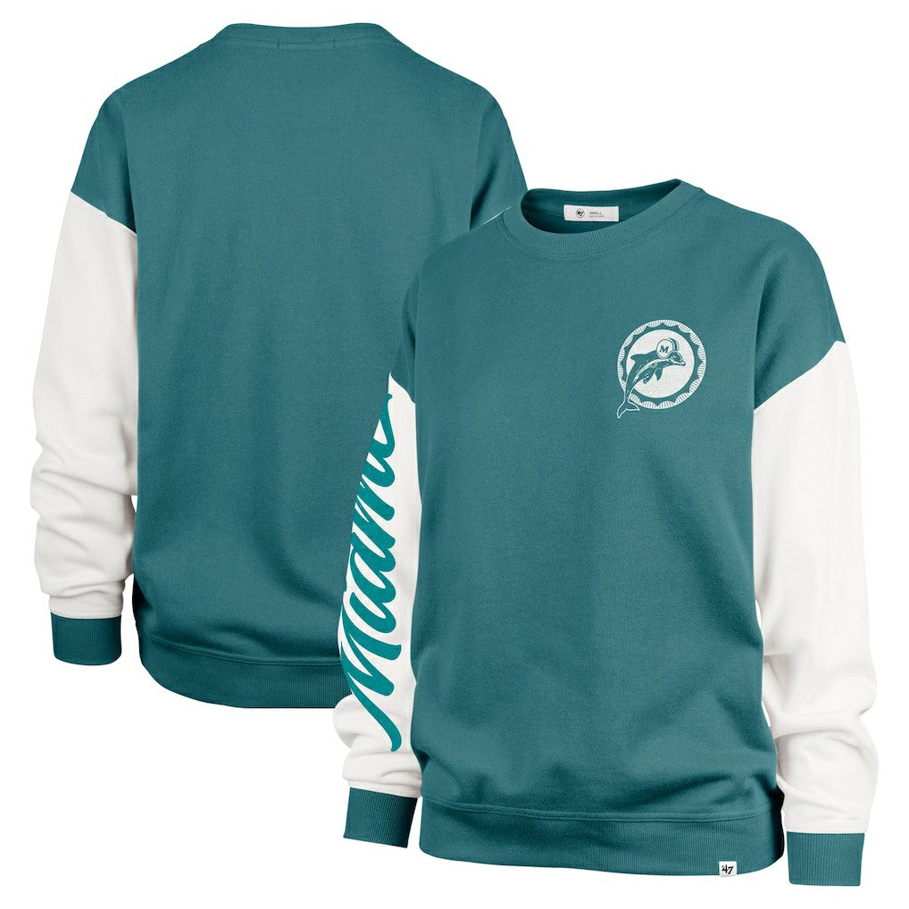 NFL Miami Dolphins '47 Women's Double Header Rise Andie Pullover Sweatshirt