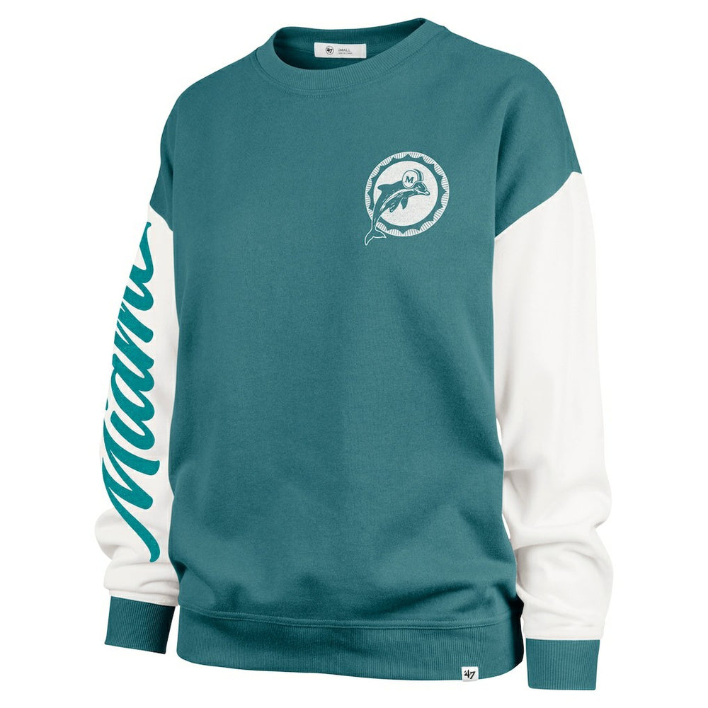 NFL Miami Dolphins '47 Women's Double Header Rise Andie Pullover Sweatshirt