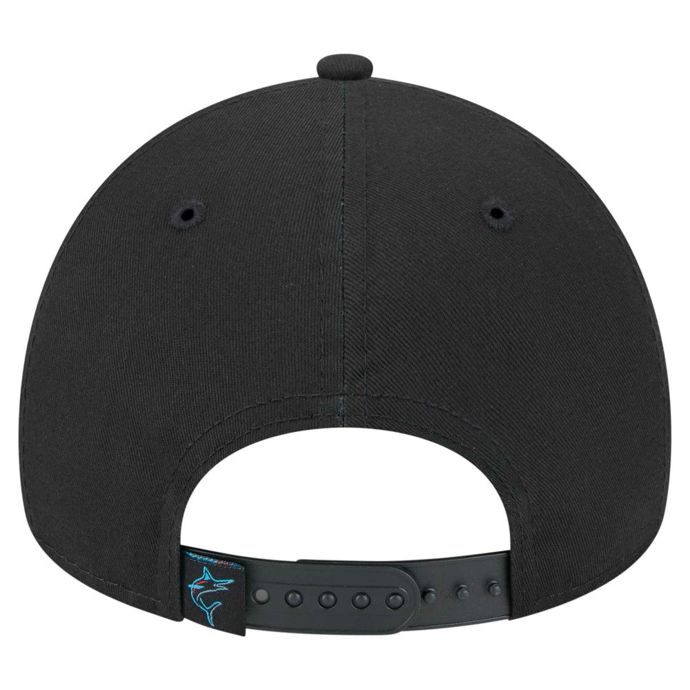 Miami Marlins 9FORTY A-Frame Adjustable Hat - Black | New Era