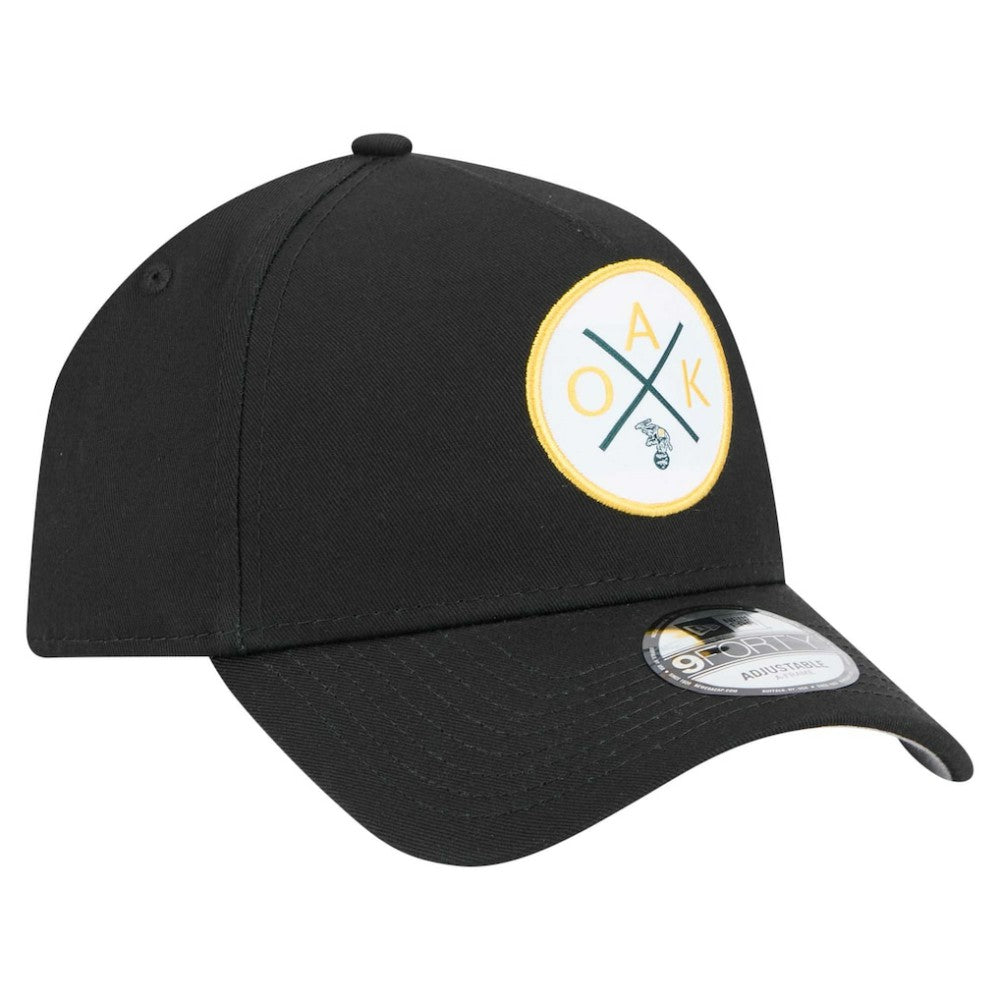 Oakland Athletics 9FORTY A-Frame Adjustable Hat - Black | New Era