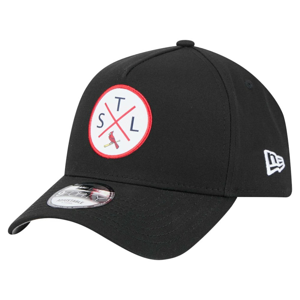 St. Louis Cardinals 9FORTY A-Frame Adjustable Hat - Black | New Era