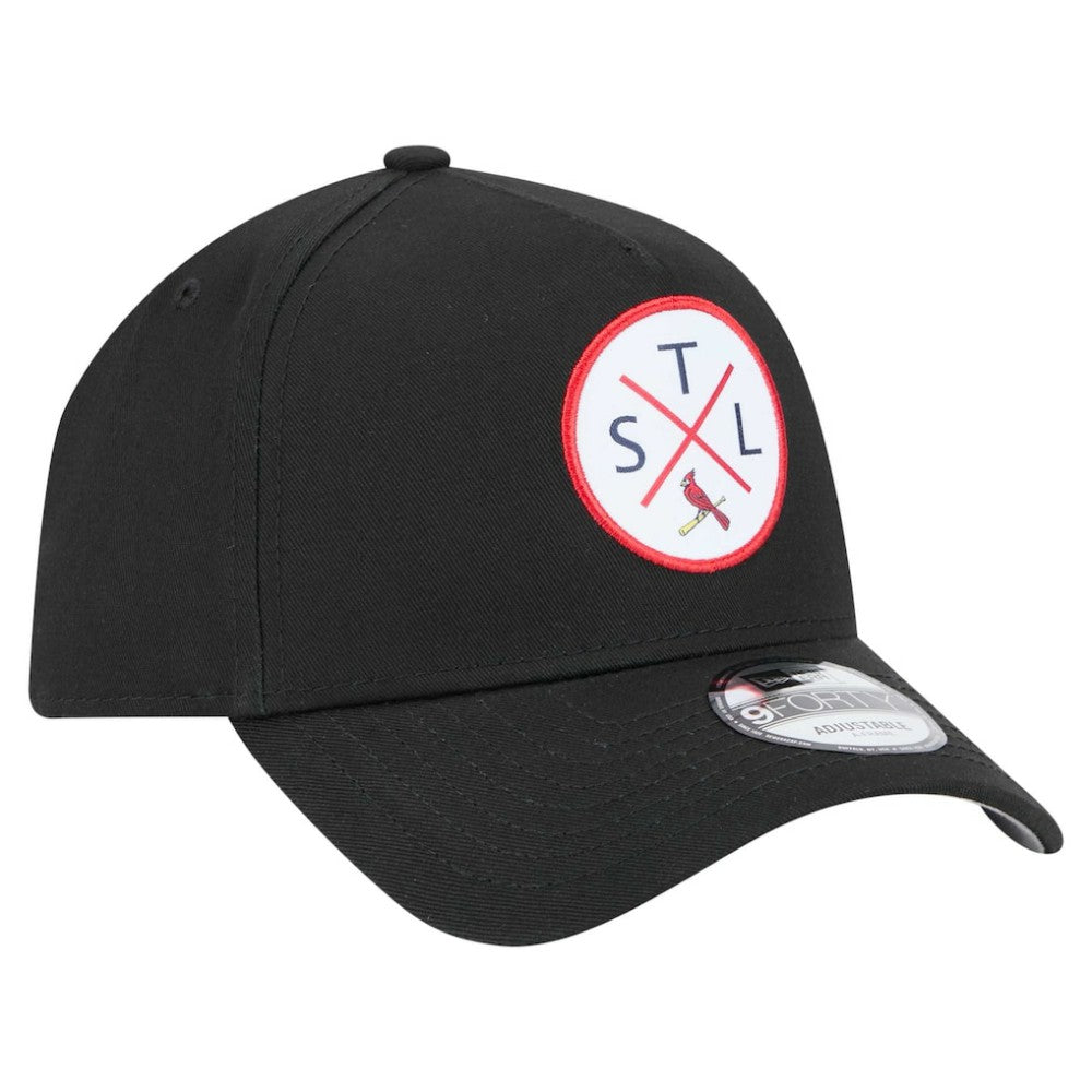 St. Louis Cardinals 9FORTY A-Frame Adjustable Hat - Black | New Era