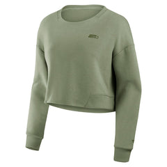 NFL Seattle Seahawks Women's Studio Tri-Blend Cropped Pullover Sweatshirt